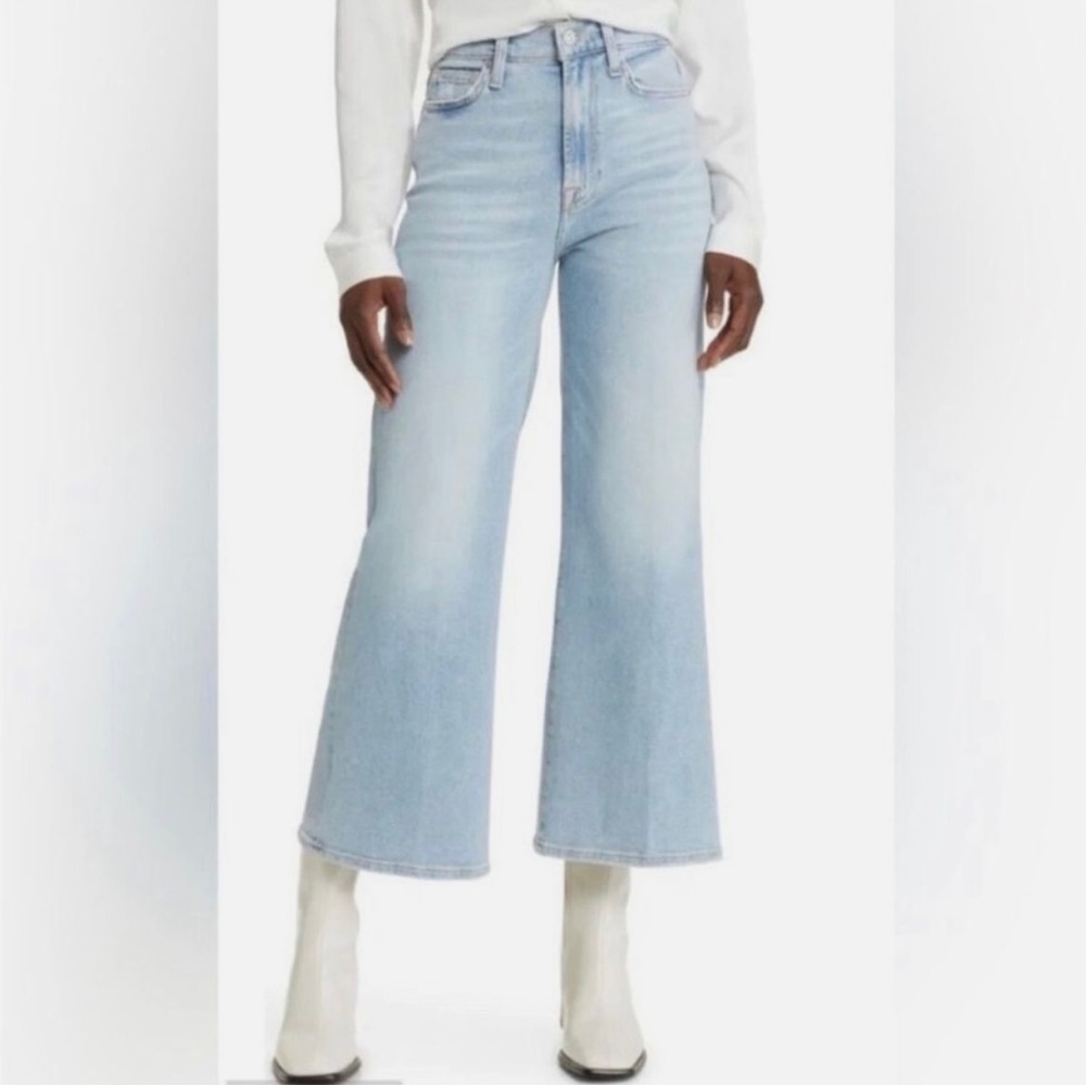 NWT 7 For All Mankind wide leg cropped jeans
